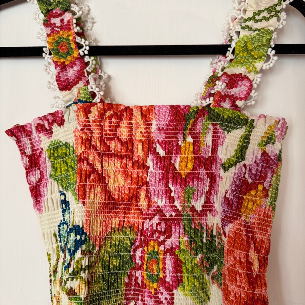 Farm rio smocked floral top- NEW